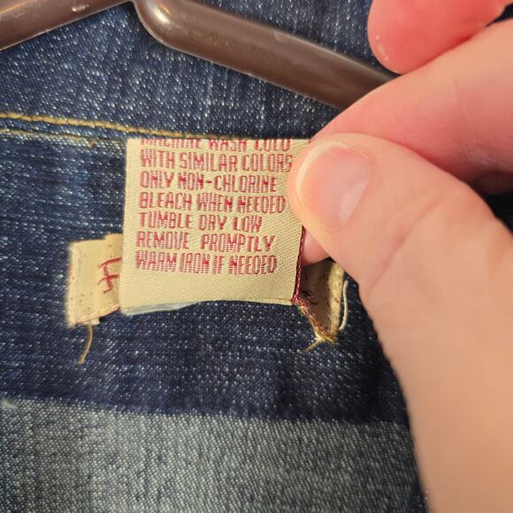 Vintage Paris Blues Denim Coat Women's S Double Breasted Bell Sleeve Y2K Boho - Picture 7 of 12